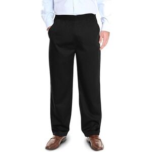 NWT Men's Pembrook Comfort Collection Elastic Waist Dress Pants Black Large
